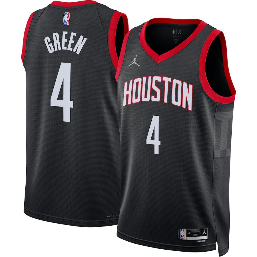 Men Houston Rockets 4 Jalen Green Jordan Brand Black 2022-23 Statement Edition Swingman NBA Jersey